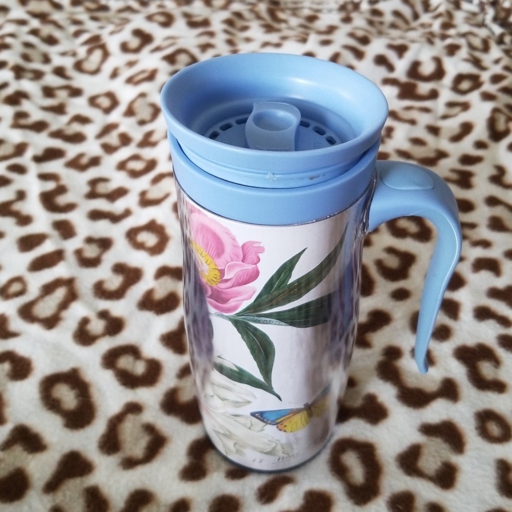 On the Go Coffee Mug with Flowers